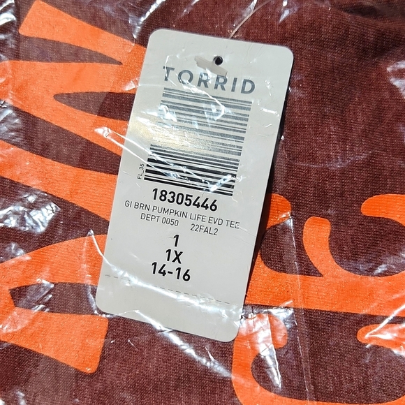 ❤️NWT VINTAGE TORRID PUMPKIN SPICE LIFE GRAPHIC PLUS SIZE TEE AUTUMN COFFEE FALL - Picture 5 of 10